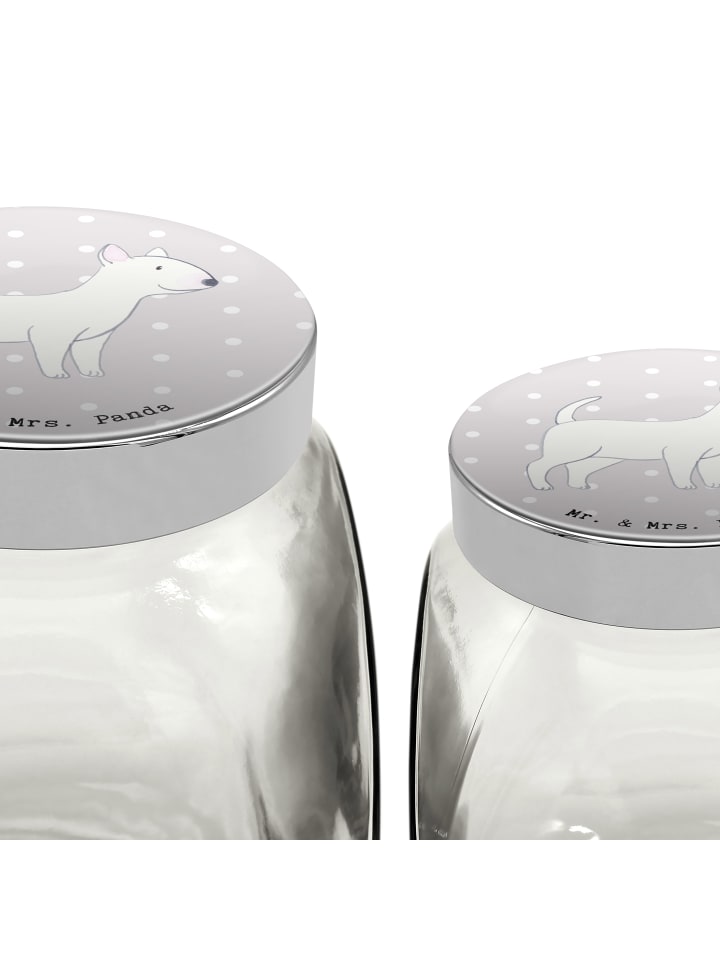 Mr. & Mrs. Panda Leckerli Glas Bullterrier Moment ohne Spruch in Grau Pastell günstig kaufen