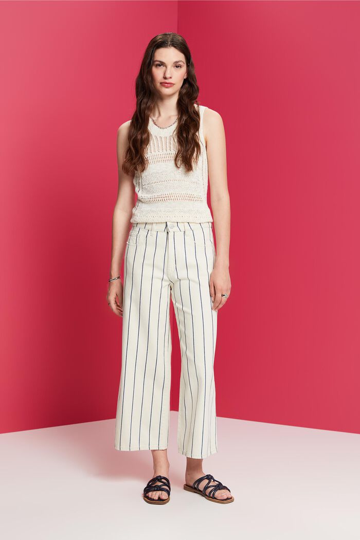 Gestreifte High-Rise-Culotte, 100% Baumwolle