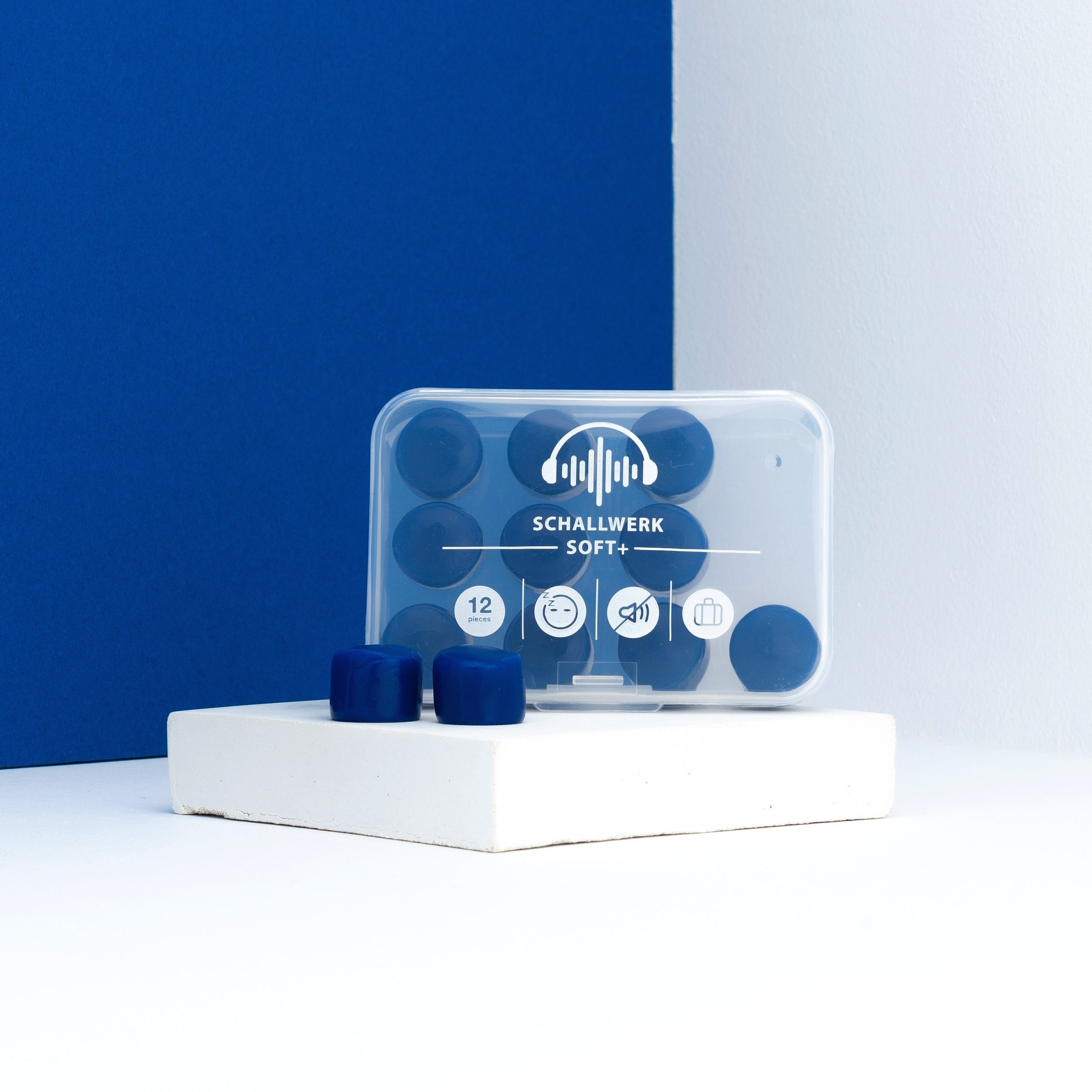 Schallwerk Gehörschutzstöpsel SCHALLWERK ® Soft+, 12 Silikon Ohrenstöpsel – optimale Unterstützung