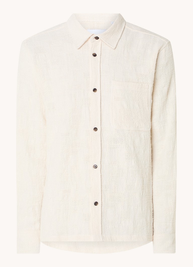 Les Deux Kaleb textured overshirt with chest pocket