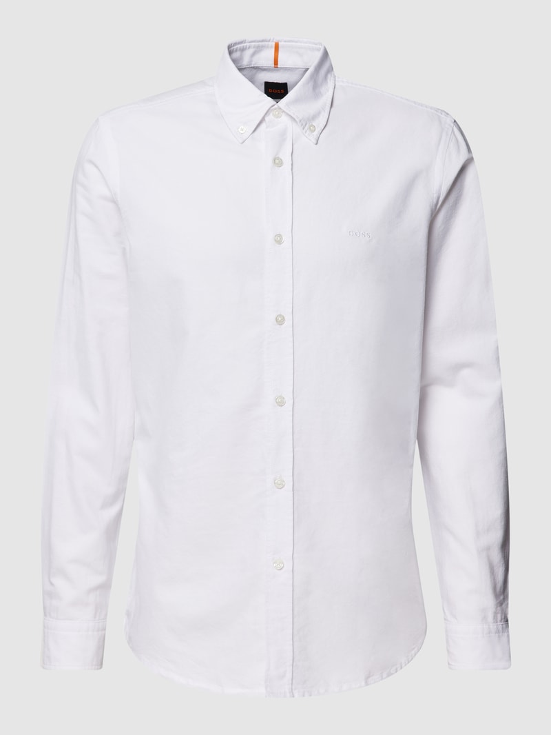 Regular Fit Freizeithemd mit Button-Down-Kragen Modell 'Rickert' in weiß