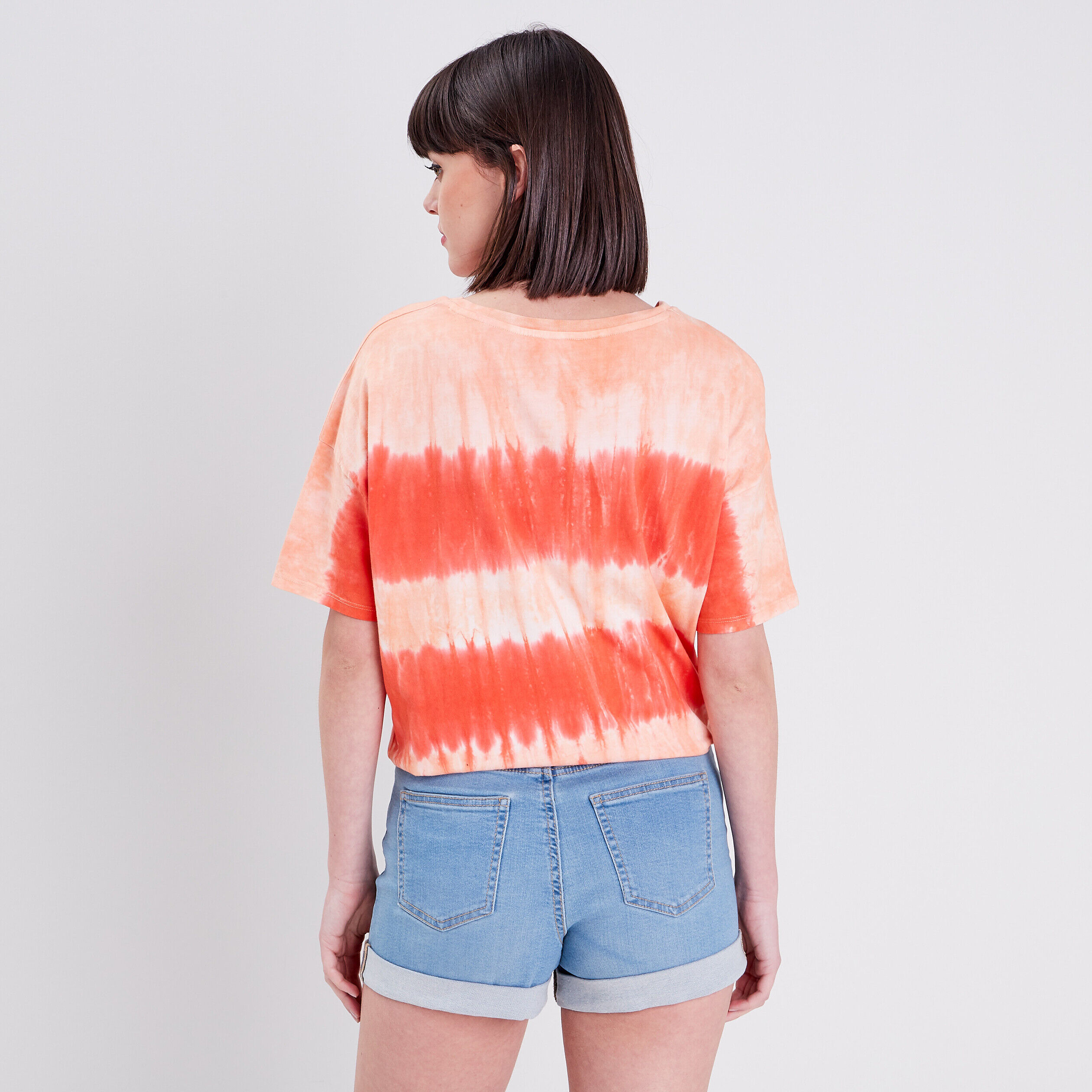 T-shirt large manches courtes ecru femme | Cache Cache