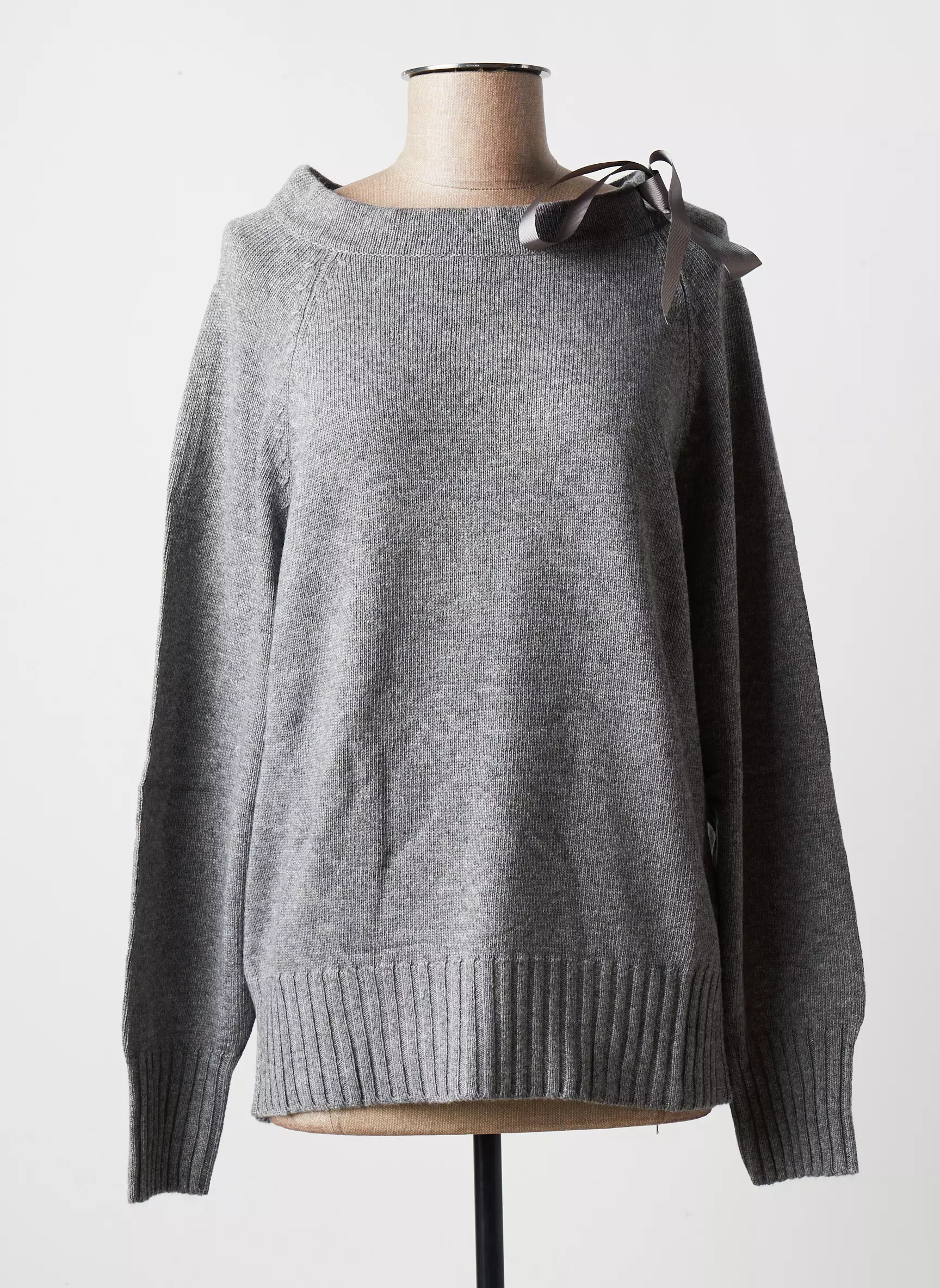 Blanc Boheme Pulls Femme couleur gris