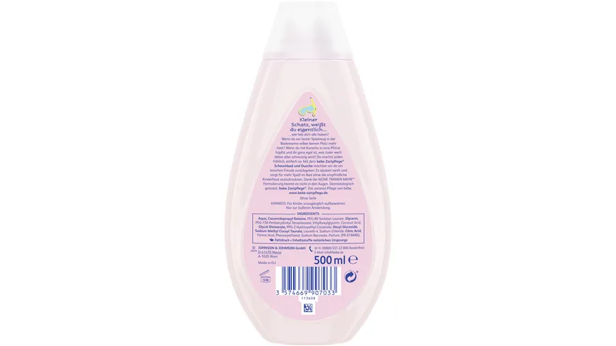 bebe ZARTPFLEGE Schaumbad und Dusche Sanfte Reinigung für zarte Haut 500 ml