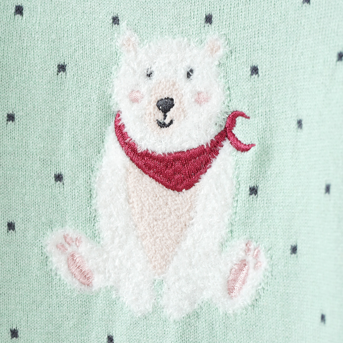 Baby Strickkleid mit Bären-Motiv