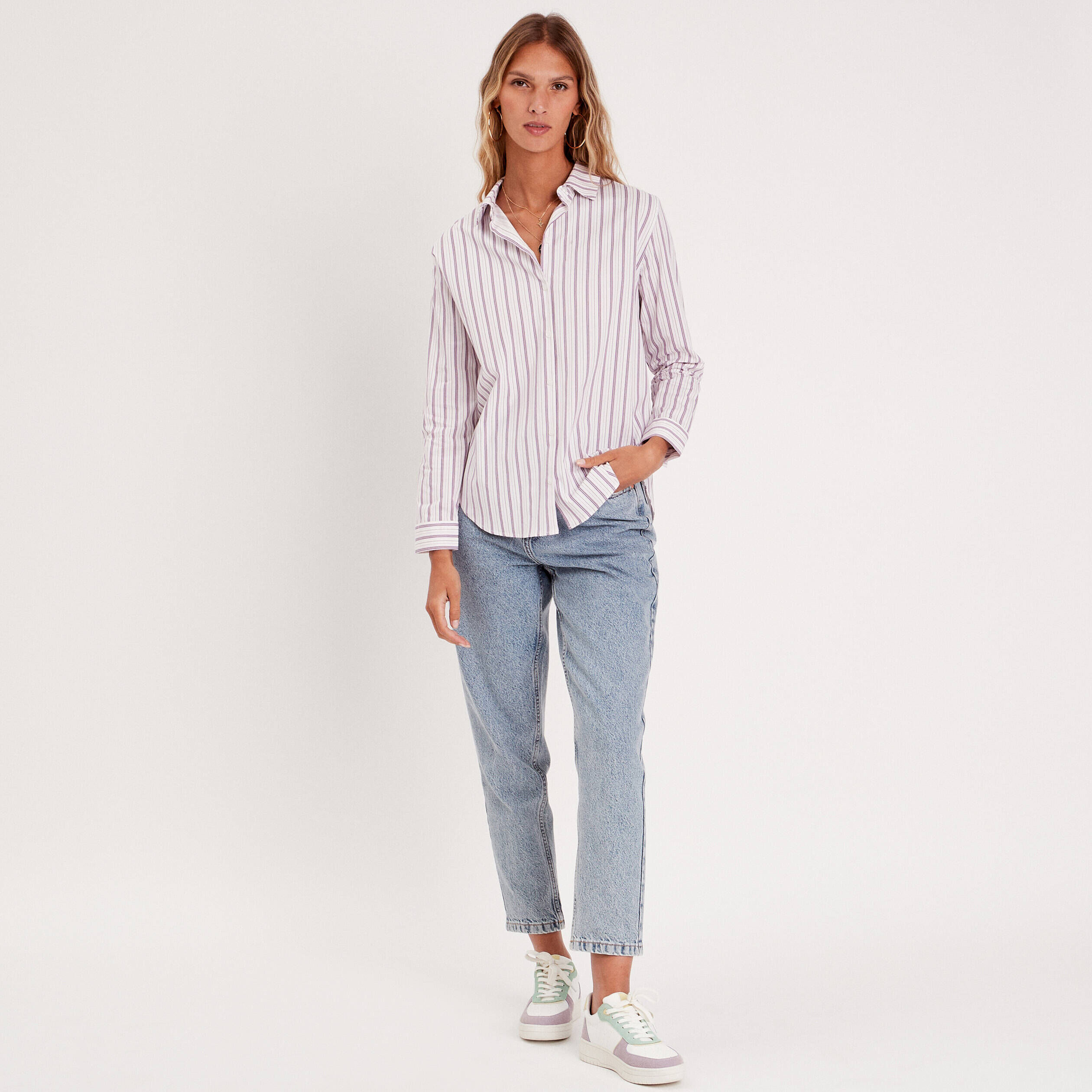 Chemise manches longues blanc femme | Cache Cache