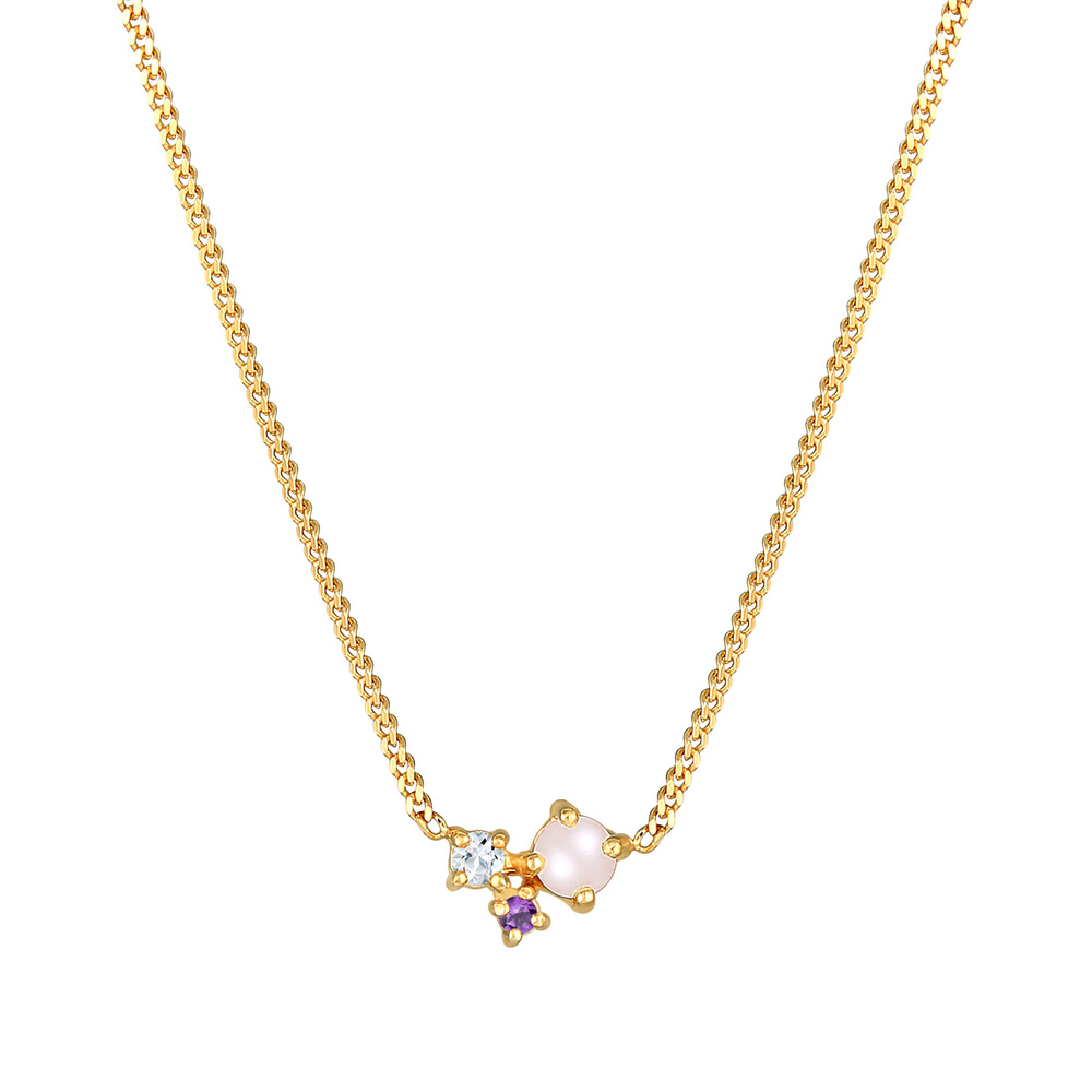 Elli PREMIUM Elli PREMIUM Collier Pendentif pour dames avec améthyste en quartz rose et pierre collier