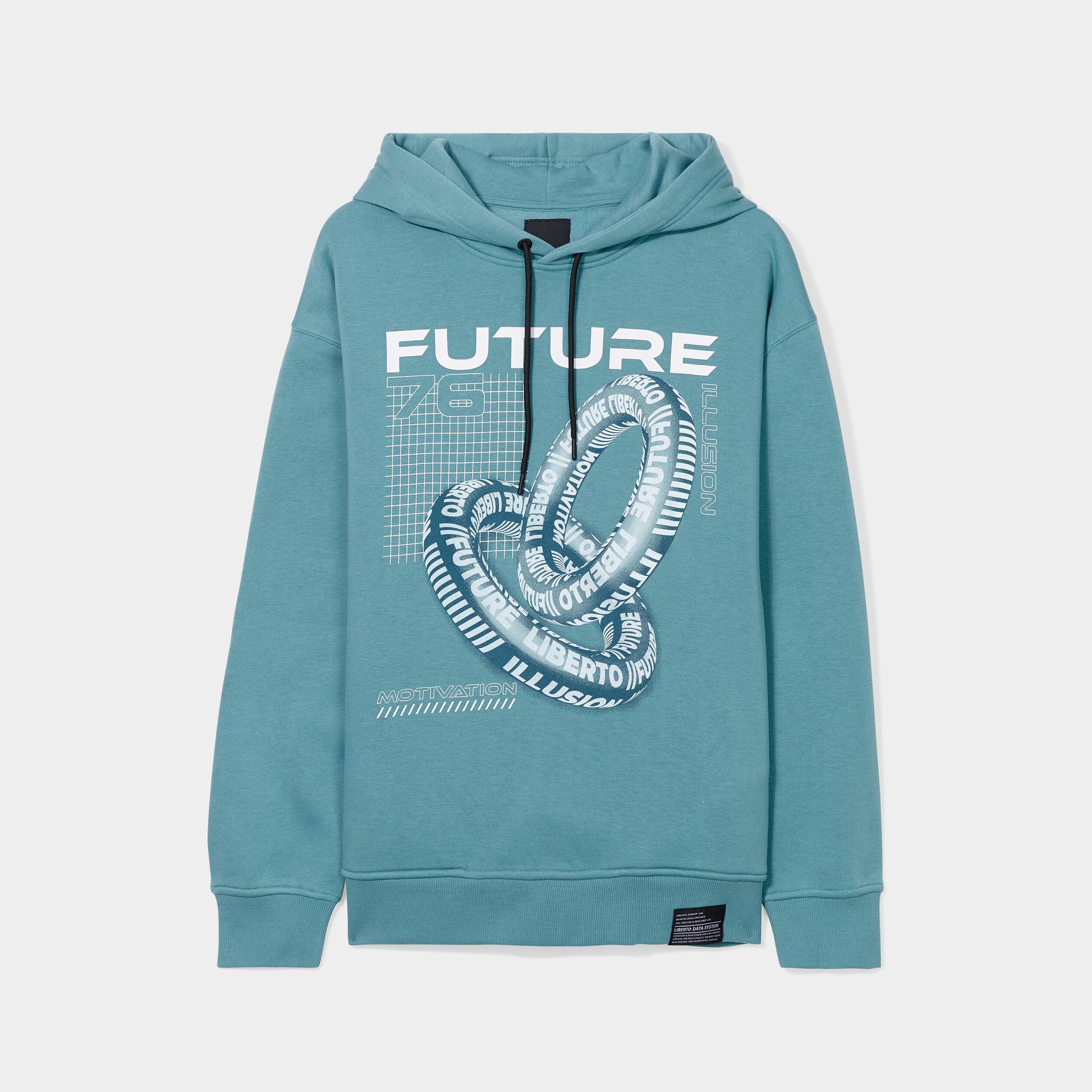 Sweat à capuche hoodie Liberto bleu turquoise homme | La Halle