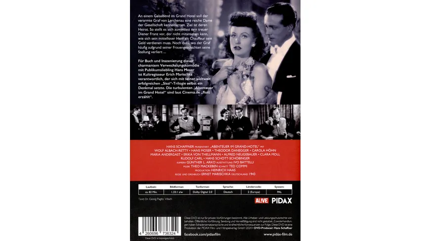 Abenteuer im Grand-Hotel / Charmante Verwechslungskomödie mit Hans Moser (Pidax Film-Klassiker)