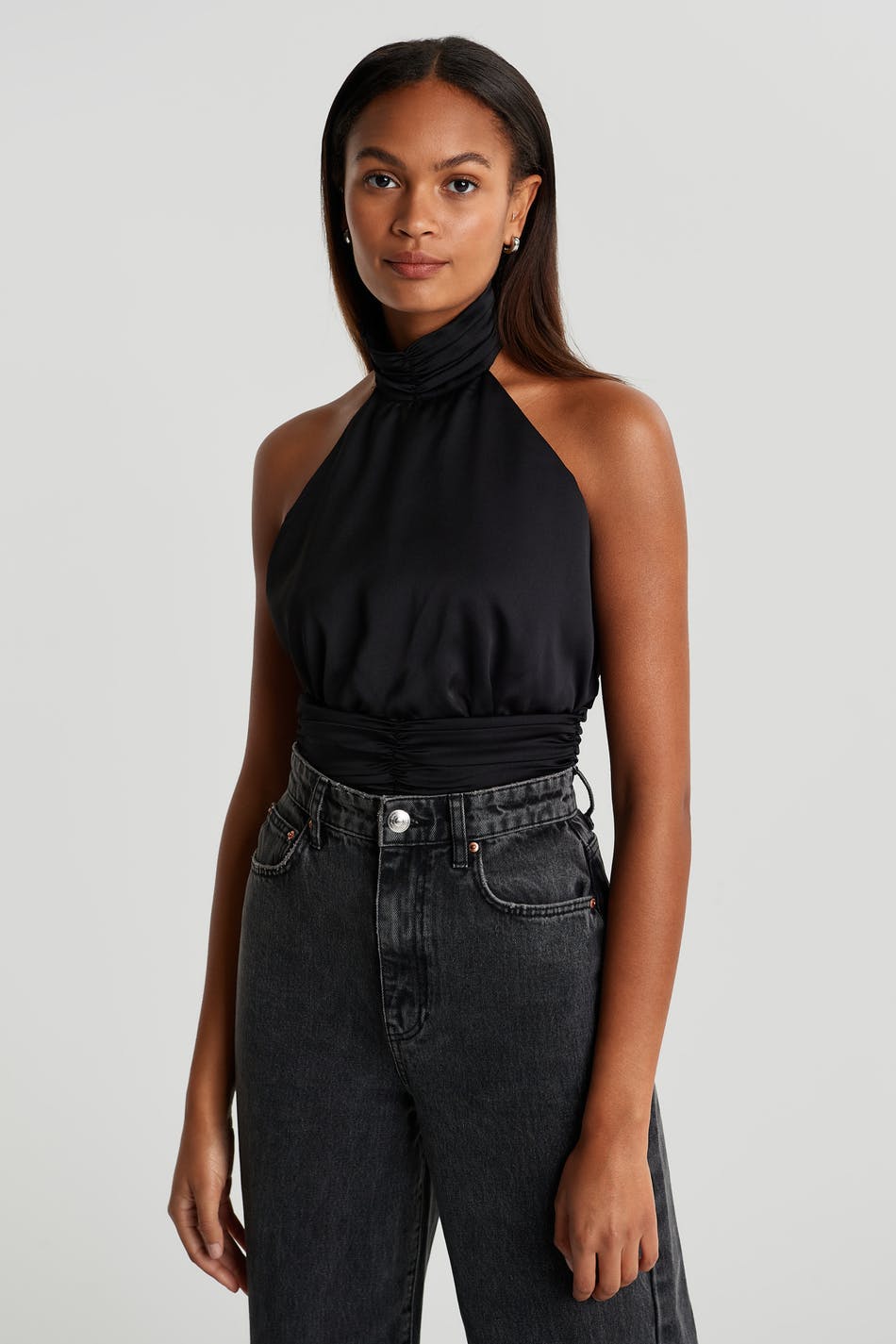 Satin tie back top