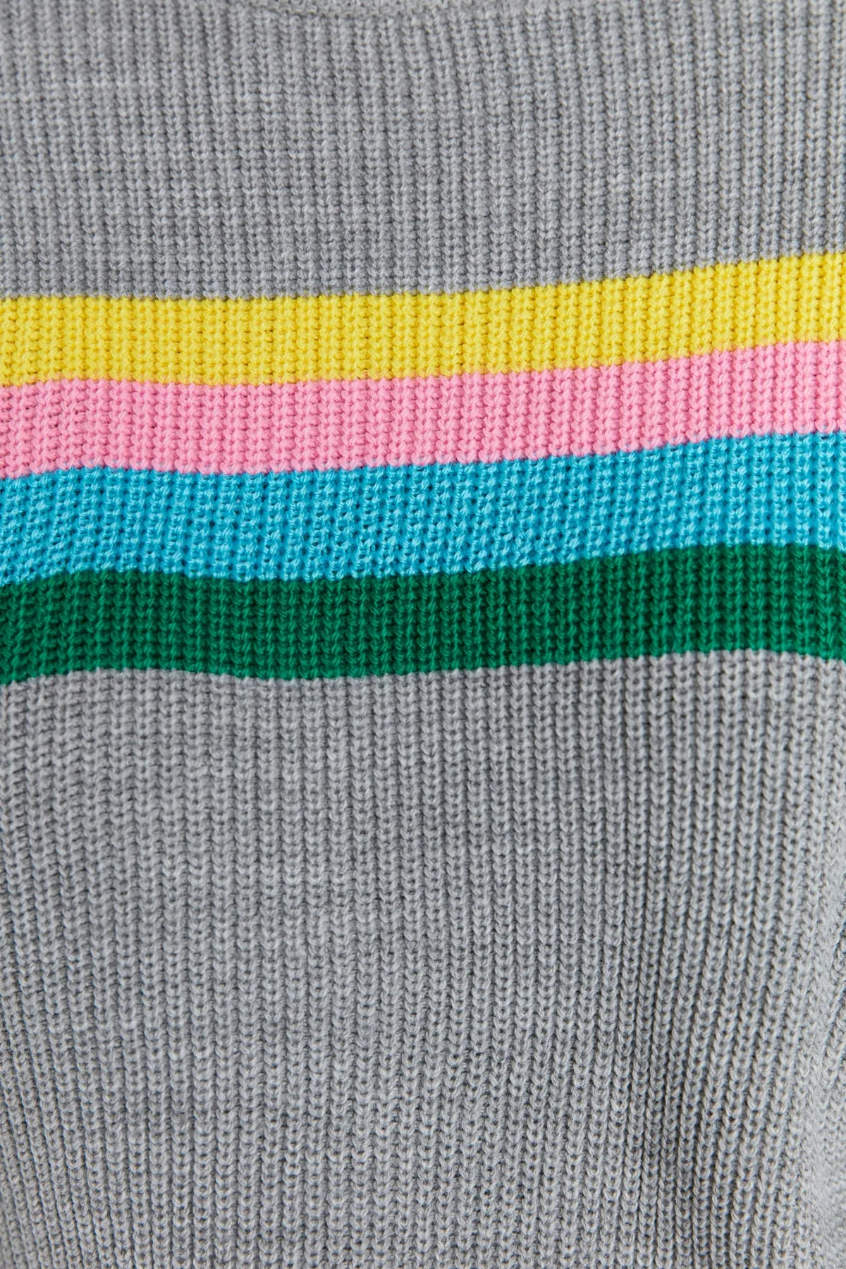 Trendyol Collection  Grau gestreiftes 2-teiliges Strickoberteil-Set TWOAW21AU0041