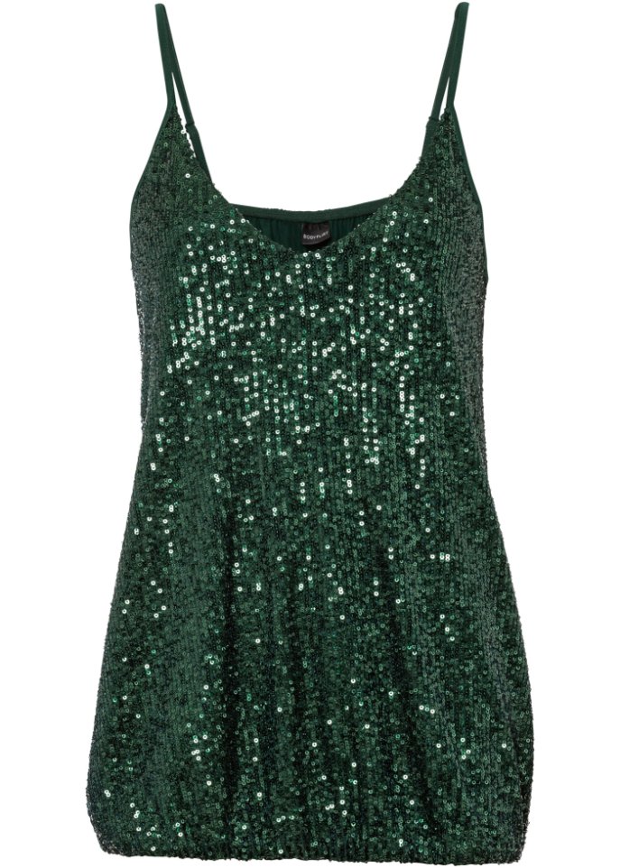 Jersey-Top mit Pailletten
