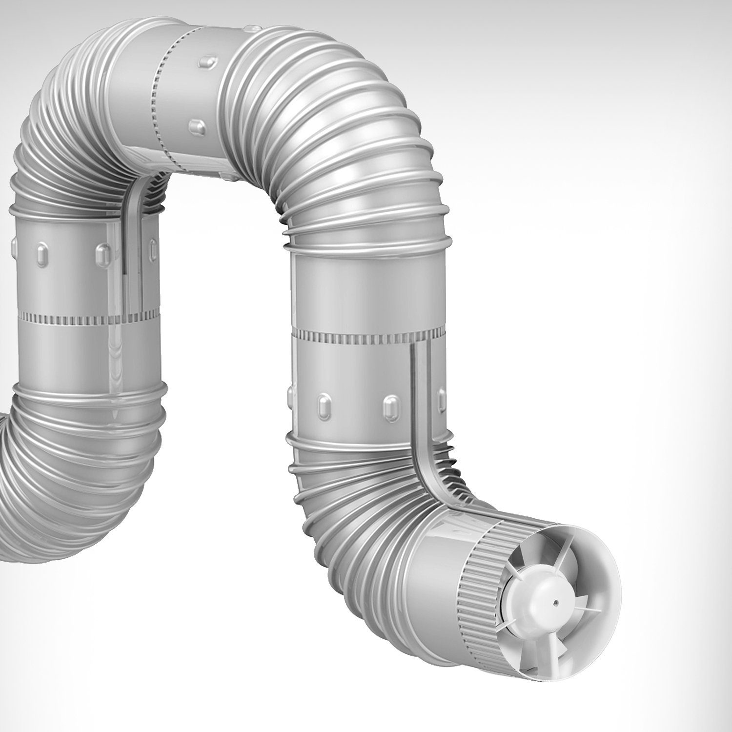 Gimisgu Wandventilator Rohrventilator Ø100mm/150mm Inline-Abluftventilator mit Rückstauklappe