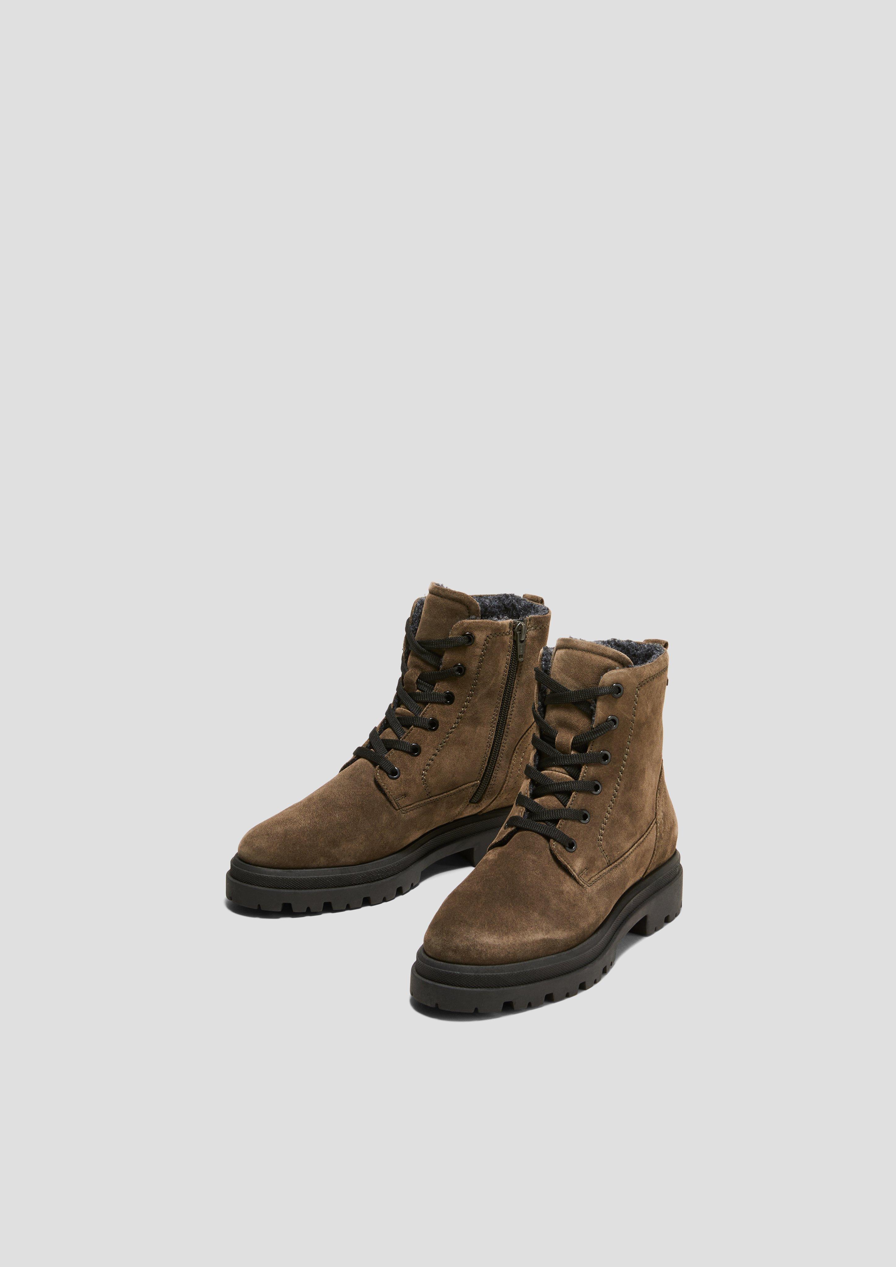 Gefütterte Stiefel aus Veloursleder  6008572-701