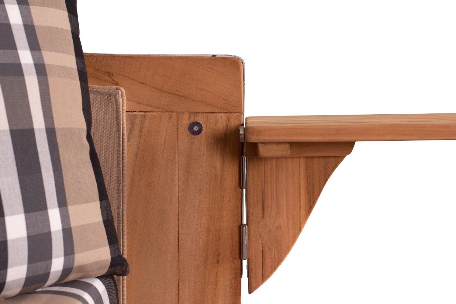 bene living Strandkorb Königssee 2,5-Sitzer Teak - PE shell - Modell 583, BxTxH: 142x95x170 cm, Volllieger ca. 175 Grad, Ostsee-Strandkorb Komplettset, inkl. Liftersystem und Bullaugen