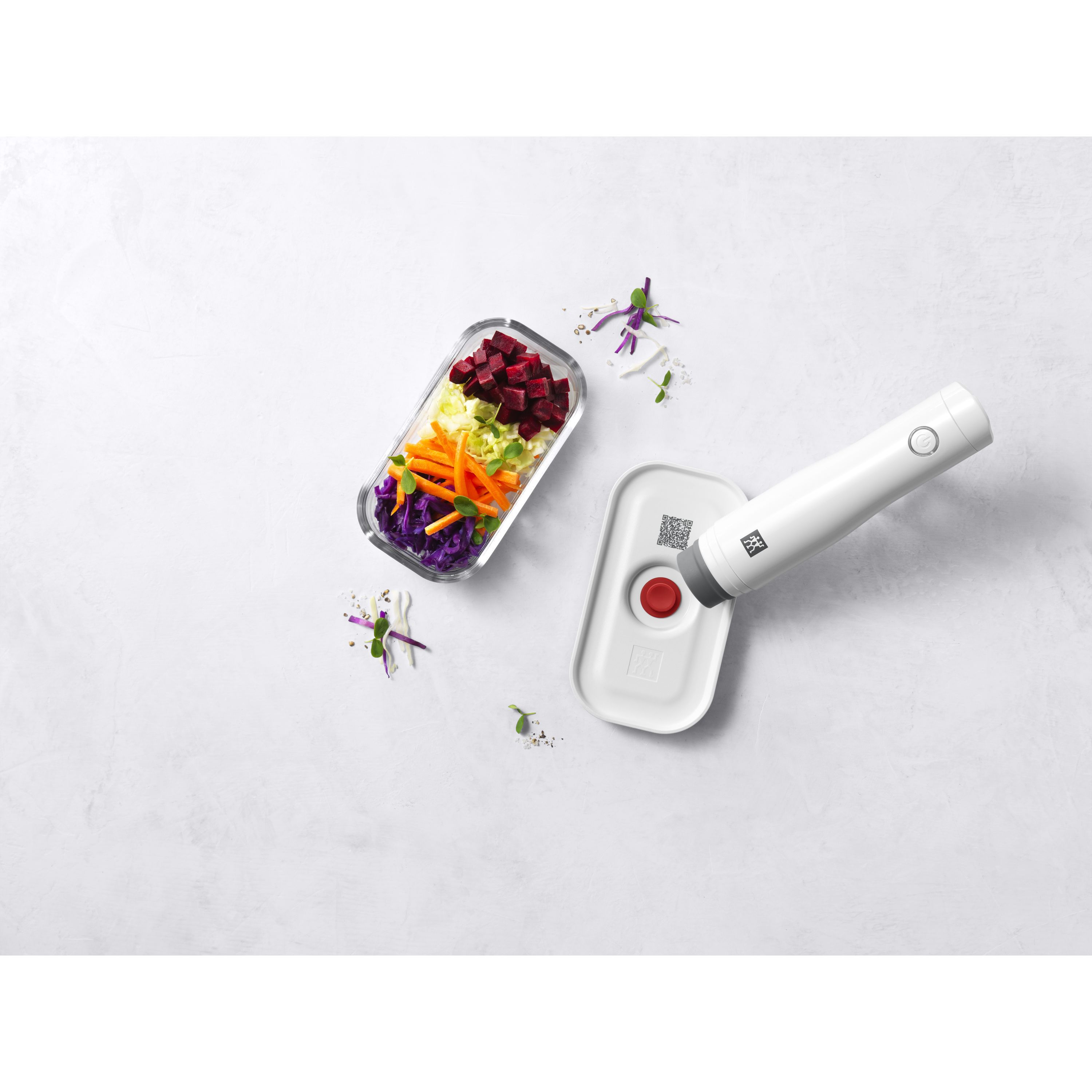 Vakuumbox S, Glas, Rot