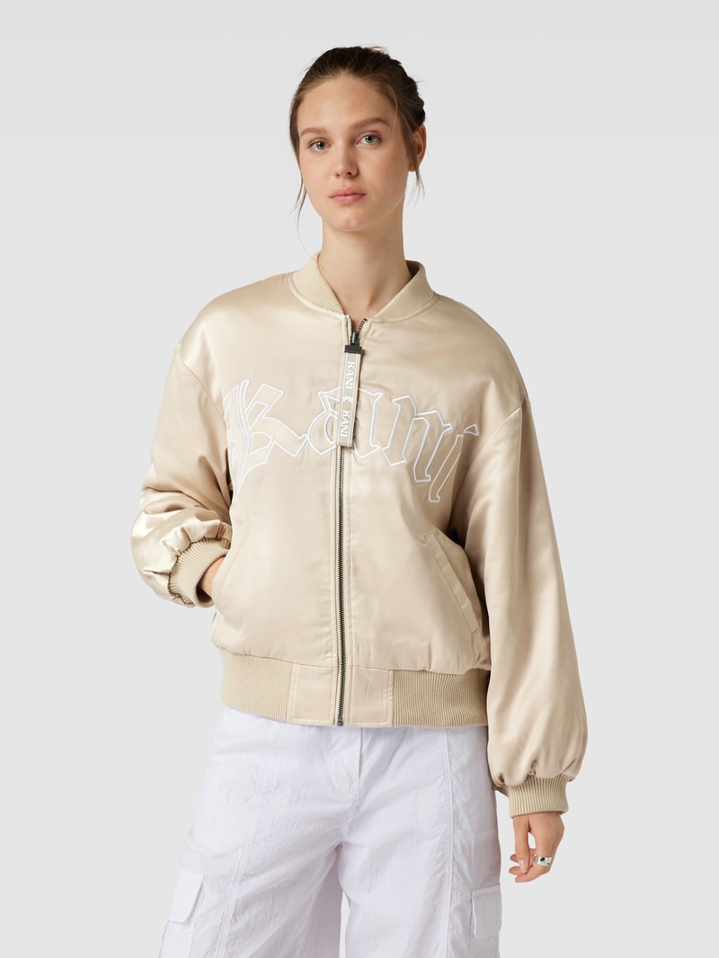 Jacke mit Label-Detail Modell 'Signature' in sand