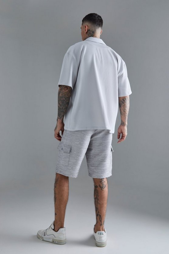 Tall strukturierte Cargo-Shorts