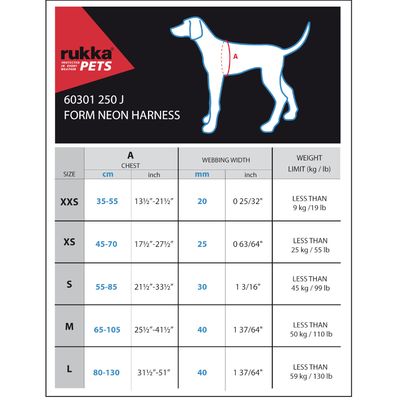 Rukka® Form Neon Geschirr, gelb