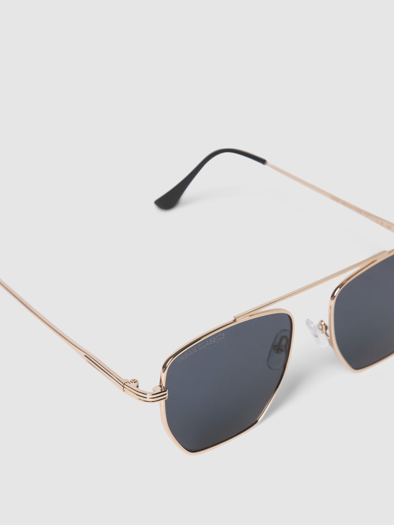 Sonnenbrille mit geradem Steg Modell 'Denver' in gold