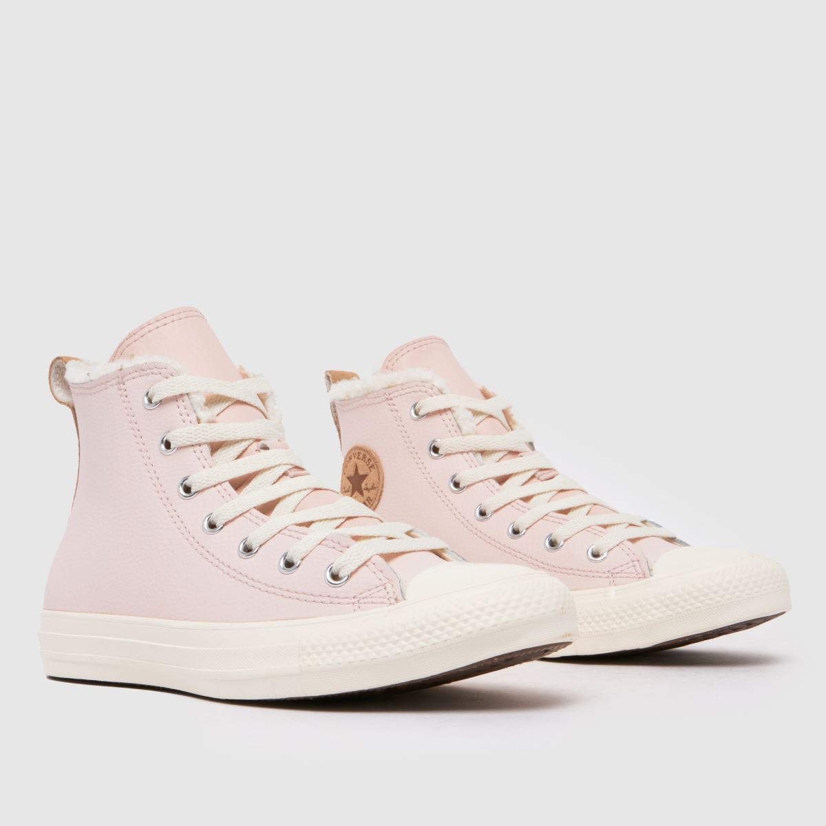Converse ljusrosa All Star Hi-lädersko för flickor och ungdomar