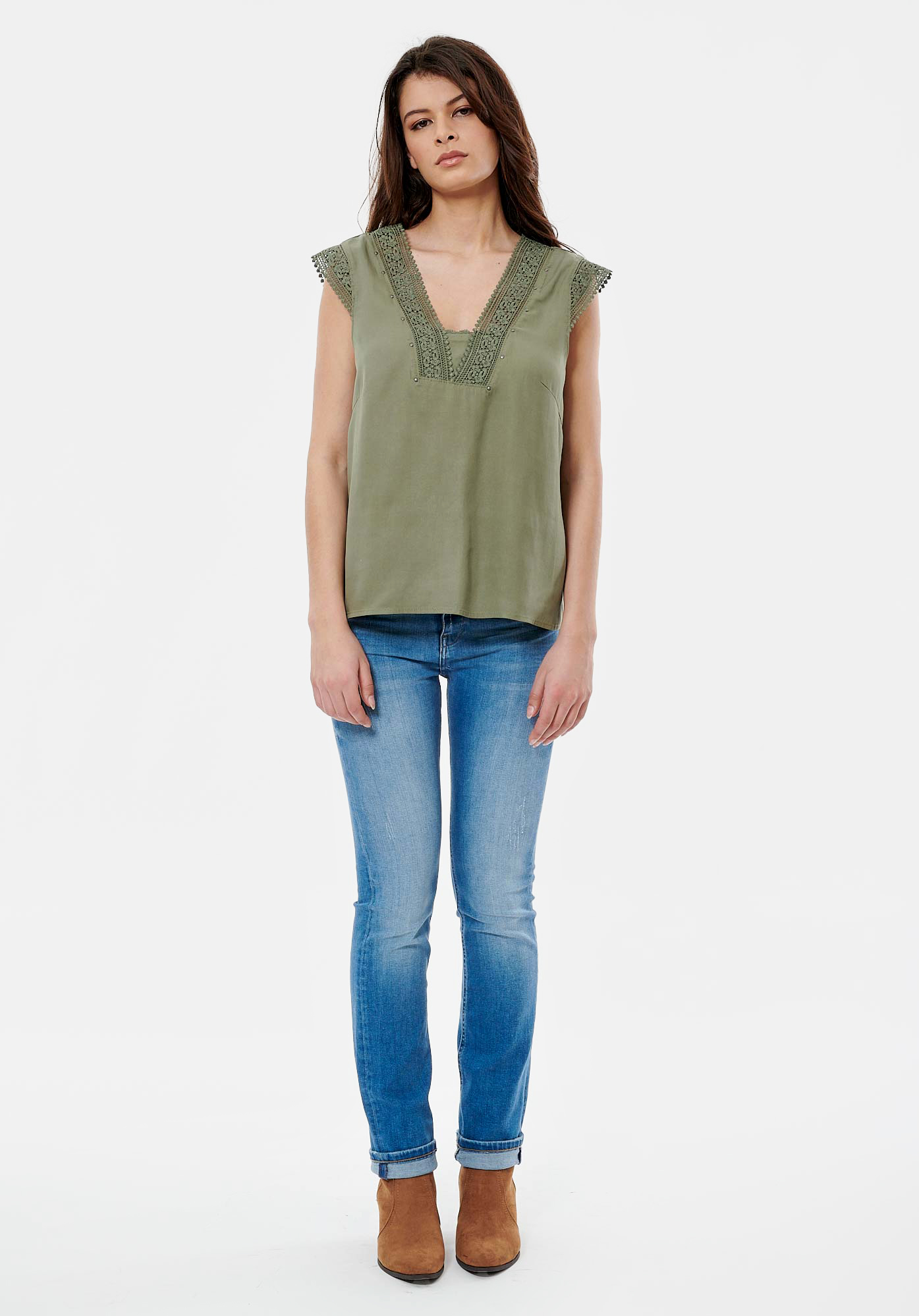 BLACE  Blouse kaki femme