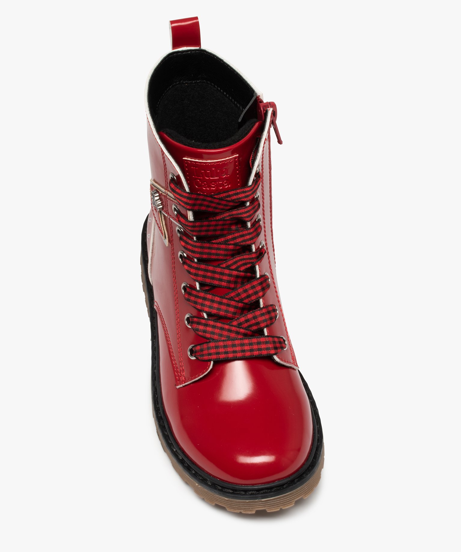 Boots fille à semelle crantée style rock – LuluCastagnette rouge | GEMO