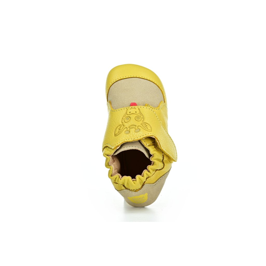 Affenzahn Krabbelschuh Leder Crawly Giraffe Yellow