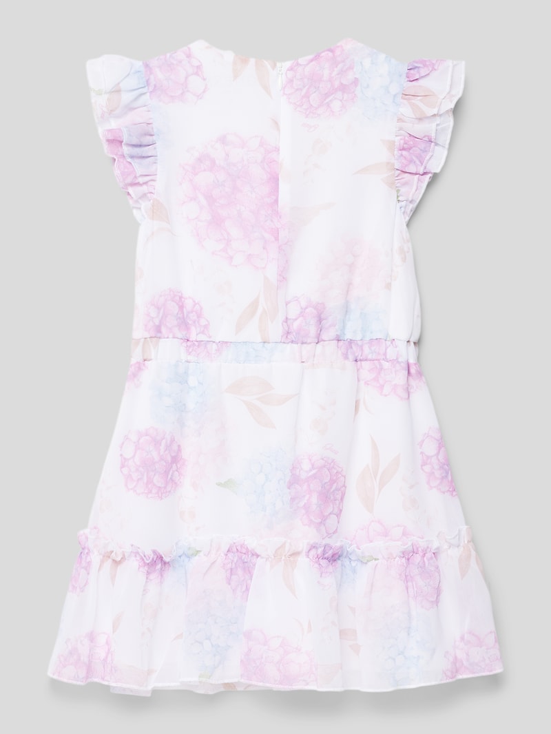 Kleid mit floralem Allover-Muster in offwhite