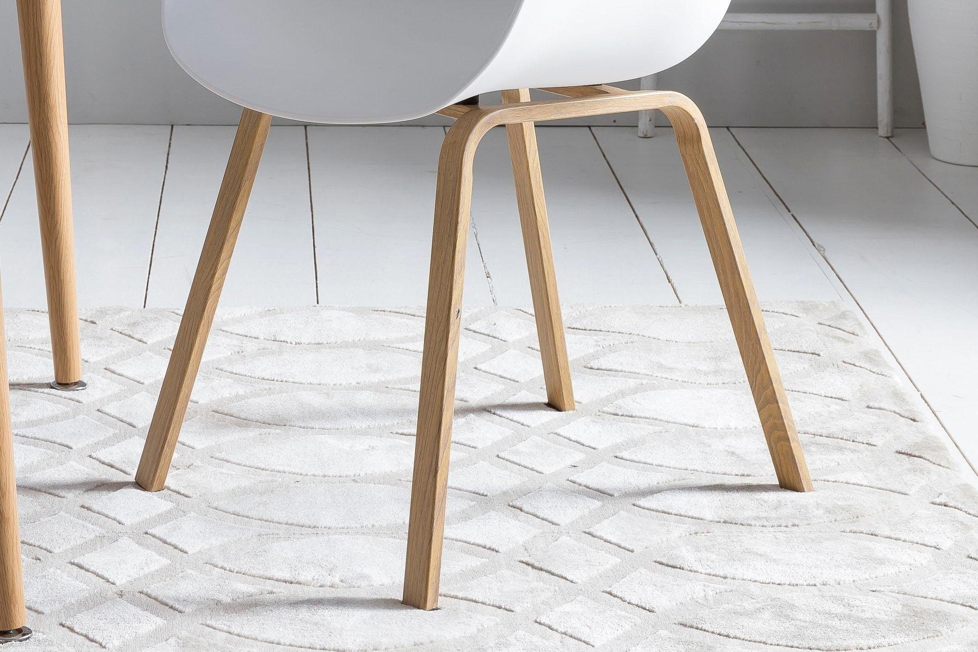 SalesFever Schalenstuhl (Set, 2 St), Metallbeine in Holzoptik