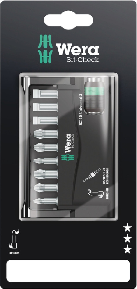 Wera 05073410001 Bit-Check 10 Universal 3 SB, 10-deli