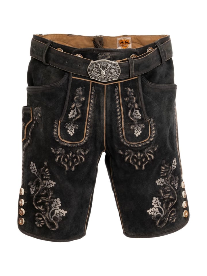MADDOX Lederhose WALDKREUZ in schwarz günstig kaufen