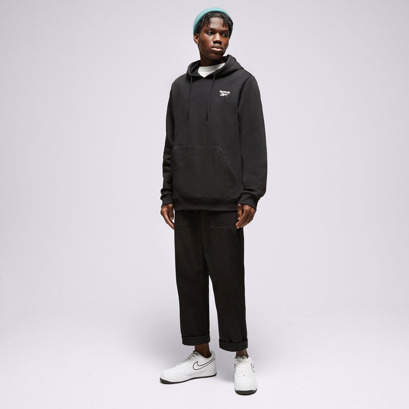 REEBOK HOODIE RI LEFT CHEST LOGO HOOD Schwarz