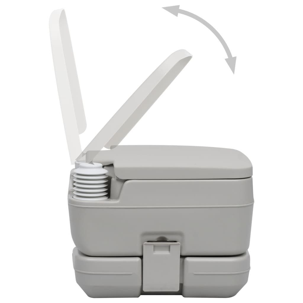 vidaXL Campingtoilette Tragbare Campingtoilette Grau 10 10 L