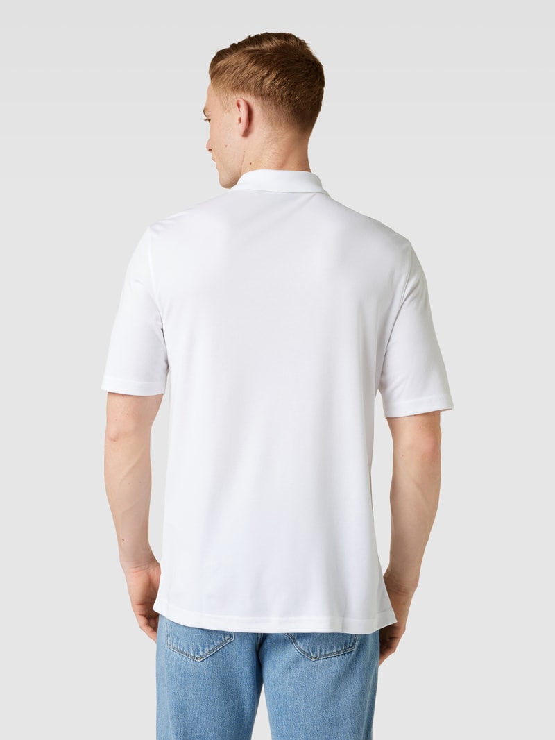 Poloshirt mit Reißverschluss in weiß