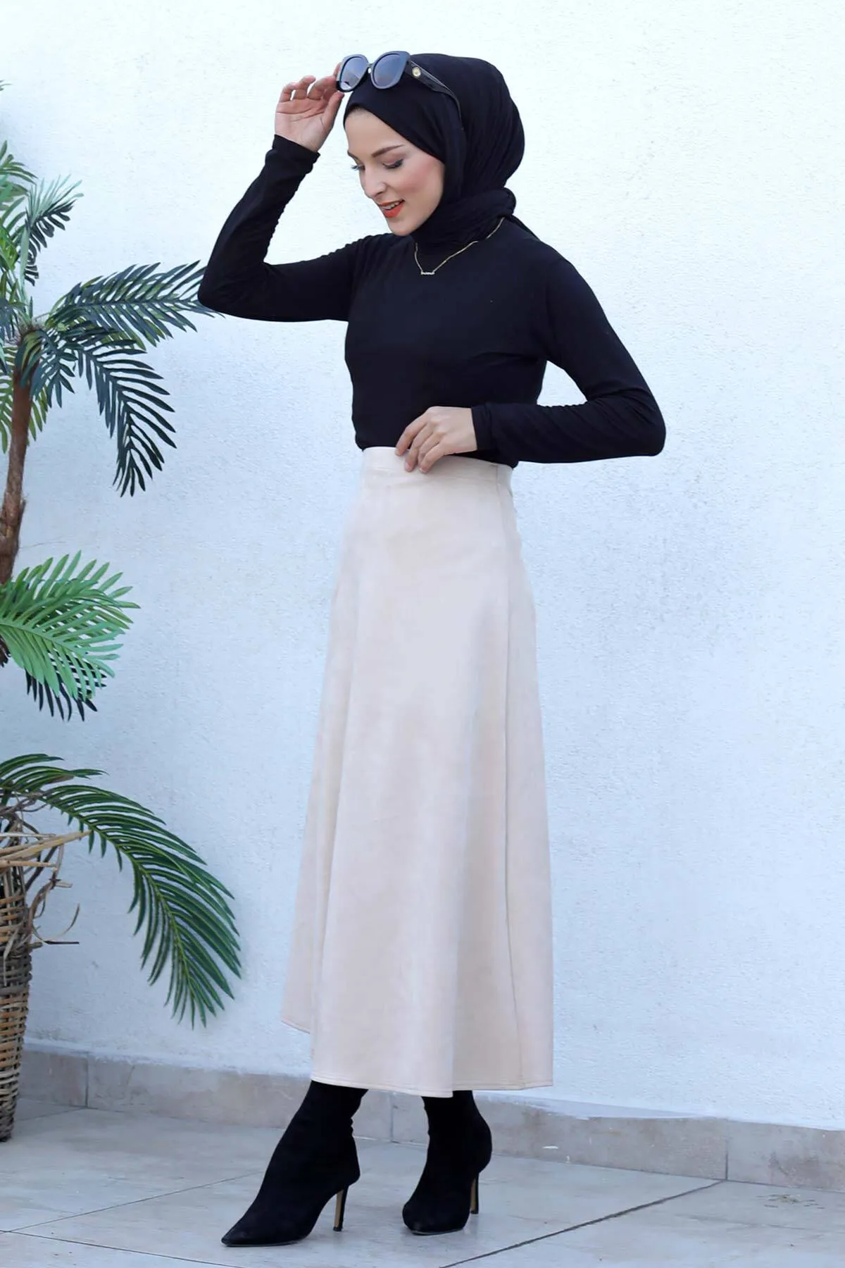 Tesettür Dünyası  Wildleder-Mevlana-Rock Tsd0036 Beige