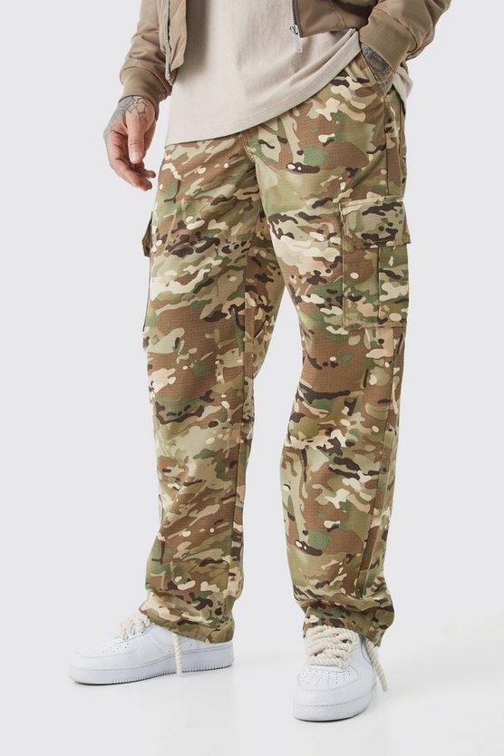 Tall lockere Twill Camouflage Cargo-Hose
