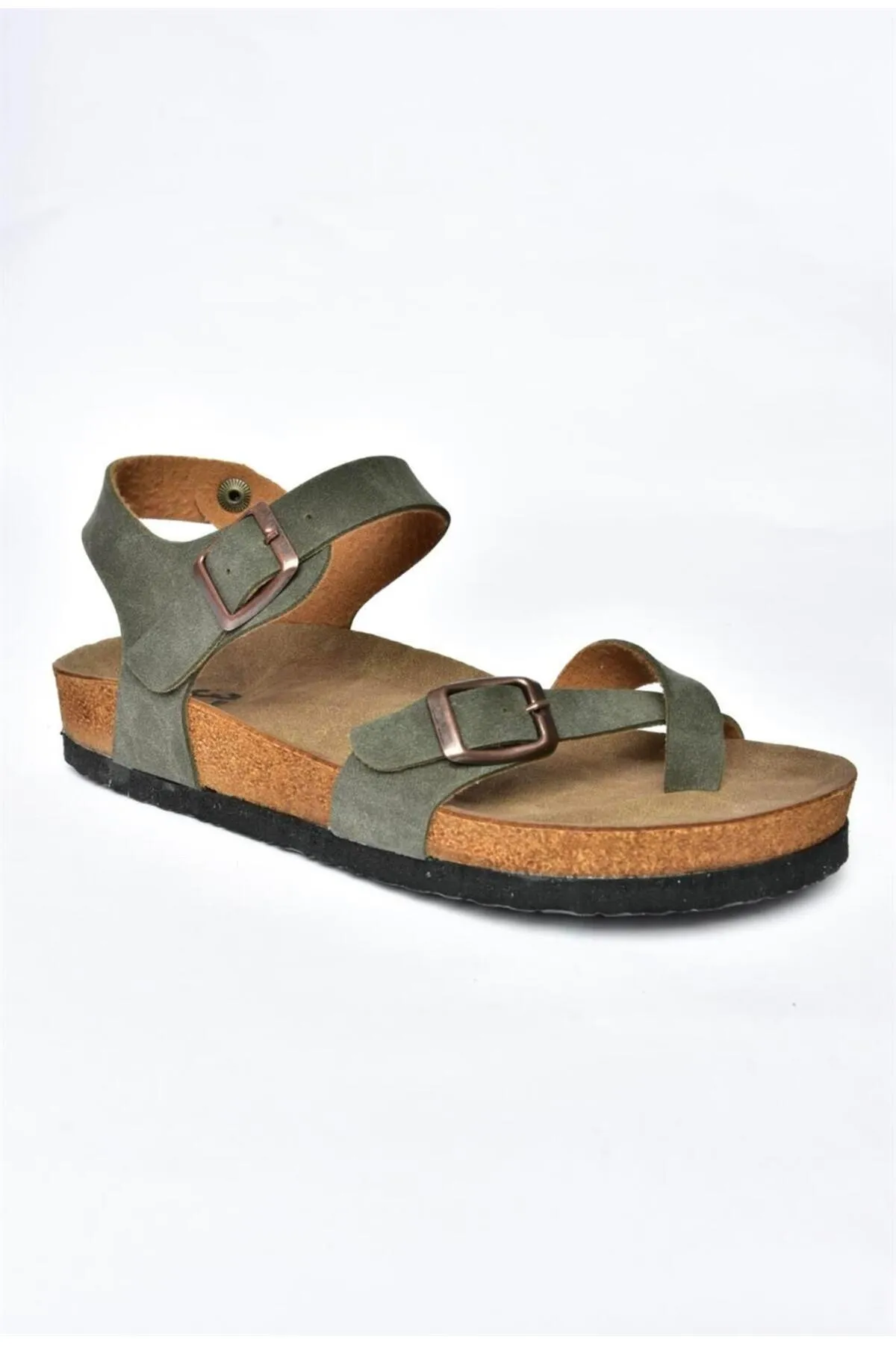 Fox Shoes  H777786002 Damensandalen aus grünem Wildleder