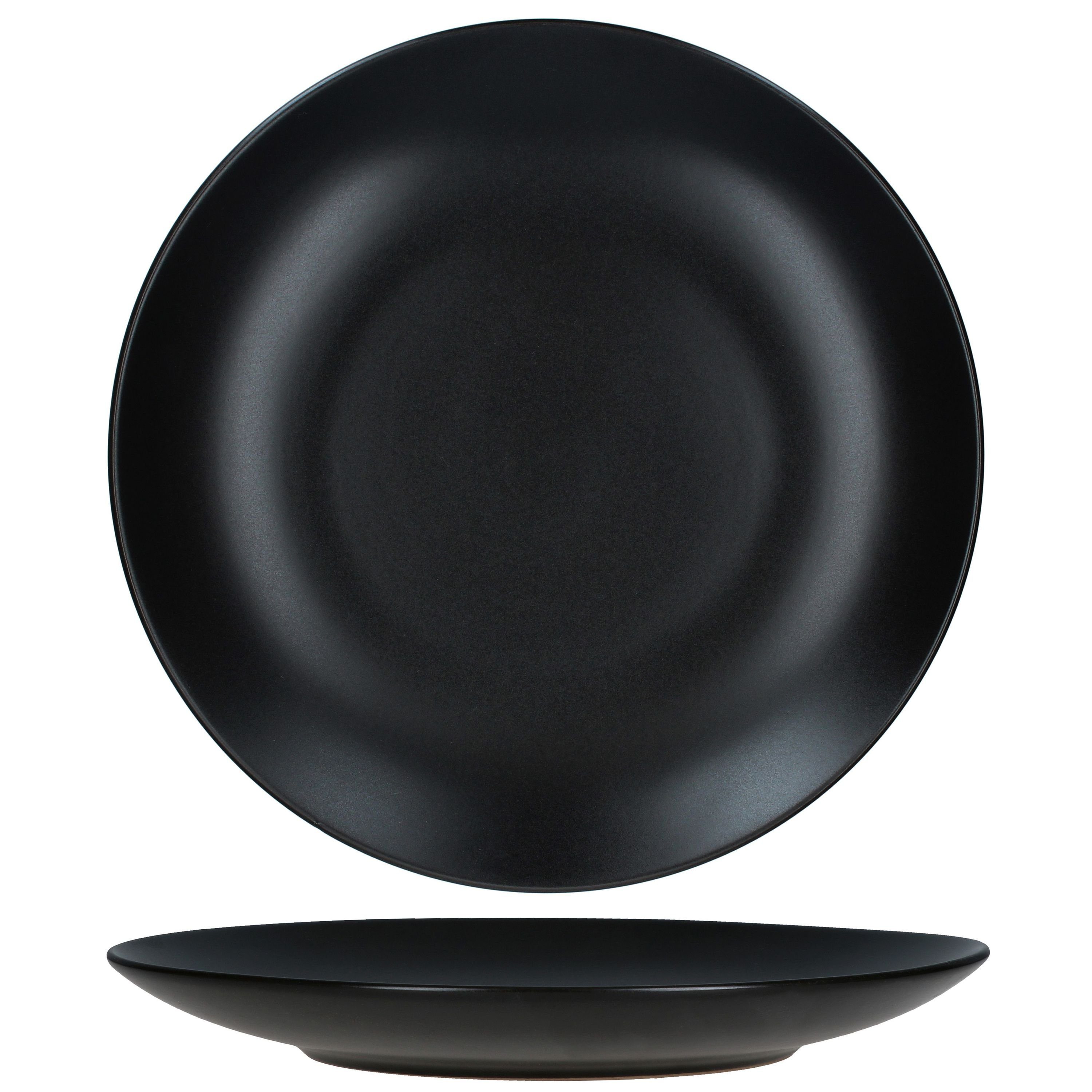 MamboCat Speiseteller 6x Panther Speiseteller Ø27,5cm schwarz Steingut 6 Personen