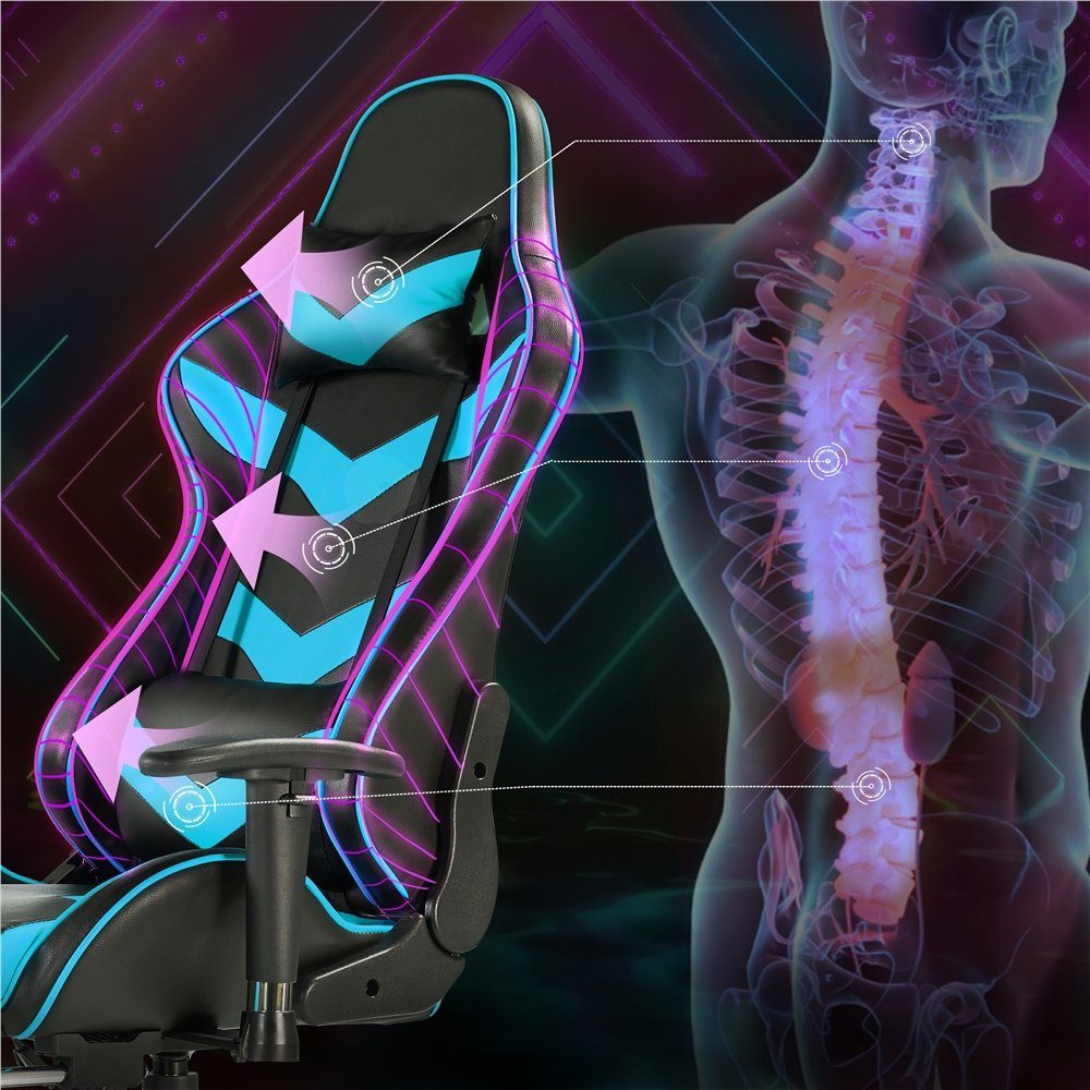 Yaheetech Gaming Chair, Gaming Stuhl mit einstellbaren Armlehnen