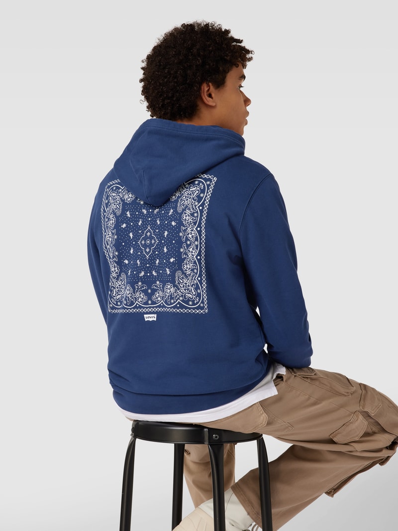 Hoodie mit Känguru-Tasche in dunkelblau