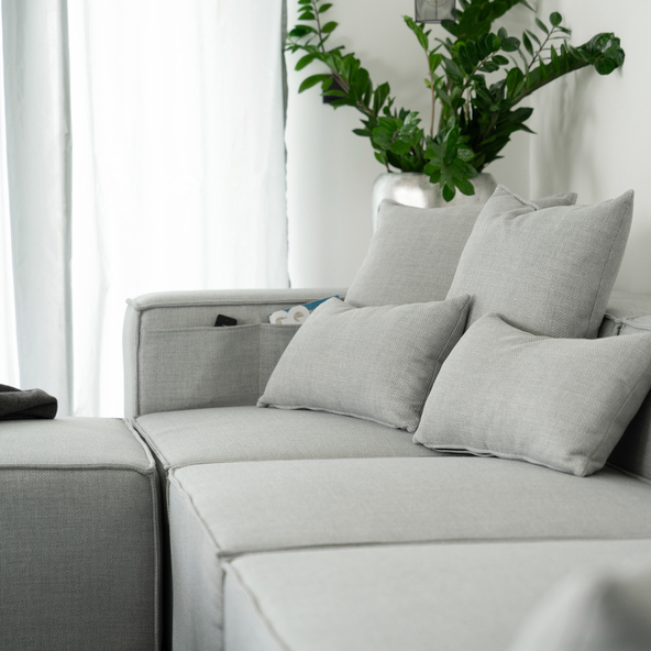 Modulares Sofa VERONA, L, hellgrau