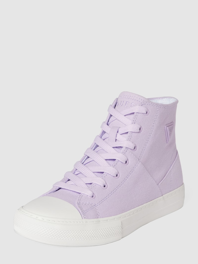 High Top Sneaker mit Label-Applikation in lila