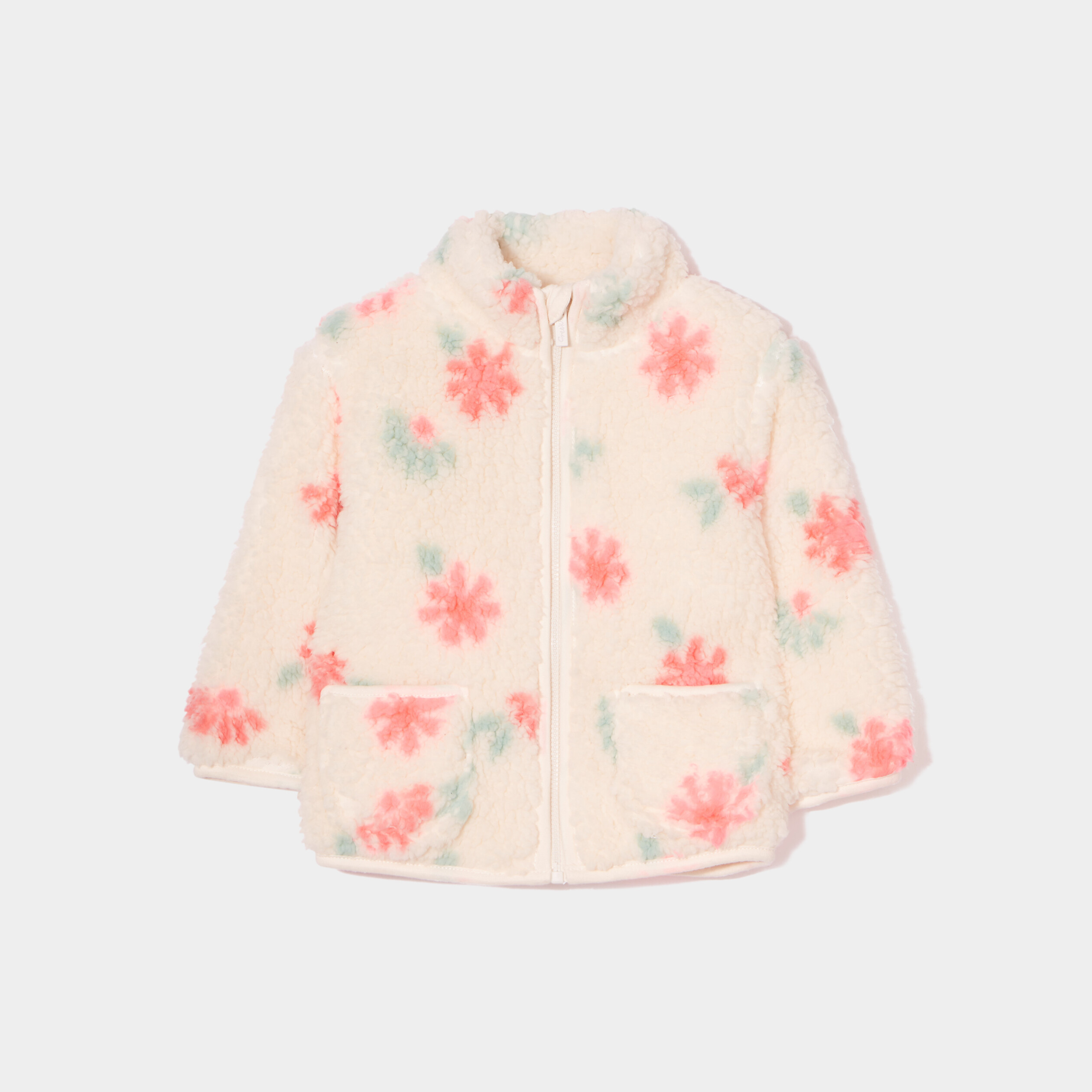 Veste zippée imitation laine de mouton creme bébé fille | La Halle