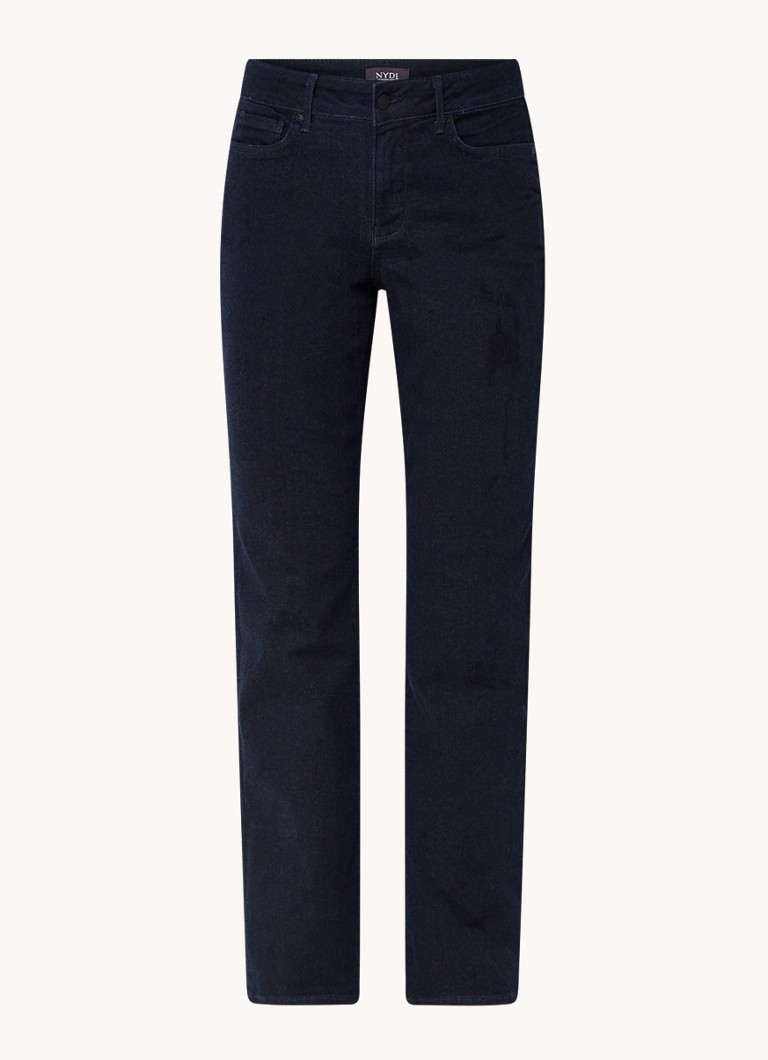 NYDJ Marilyn mid waist straight leg jeans with dark wash