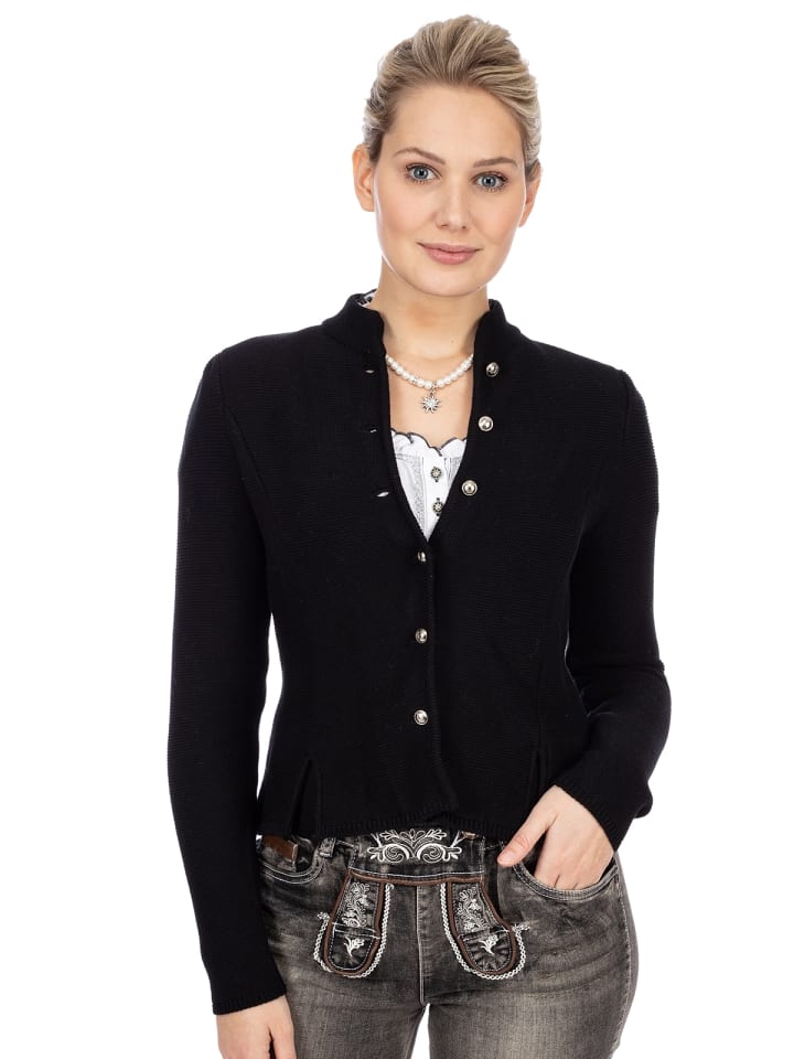 AlpSpur Strickjacke BIOSTYLE2 in schwarz günstig kaufen