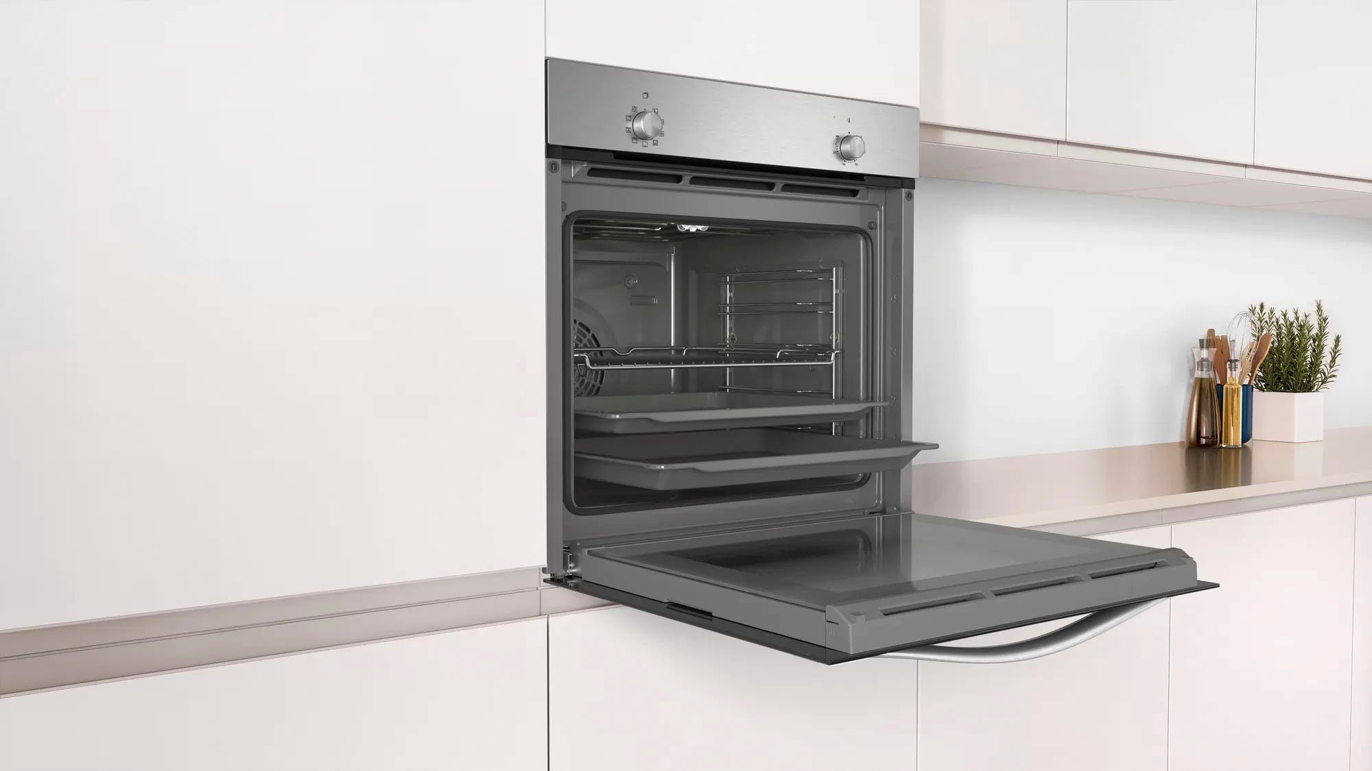 Constructa Einbaubackofen CF3M10052, mit Teleskopauszug nachrüstbar