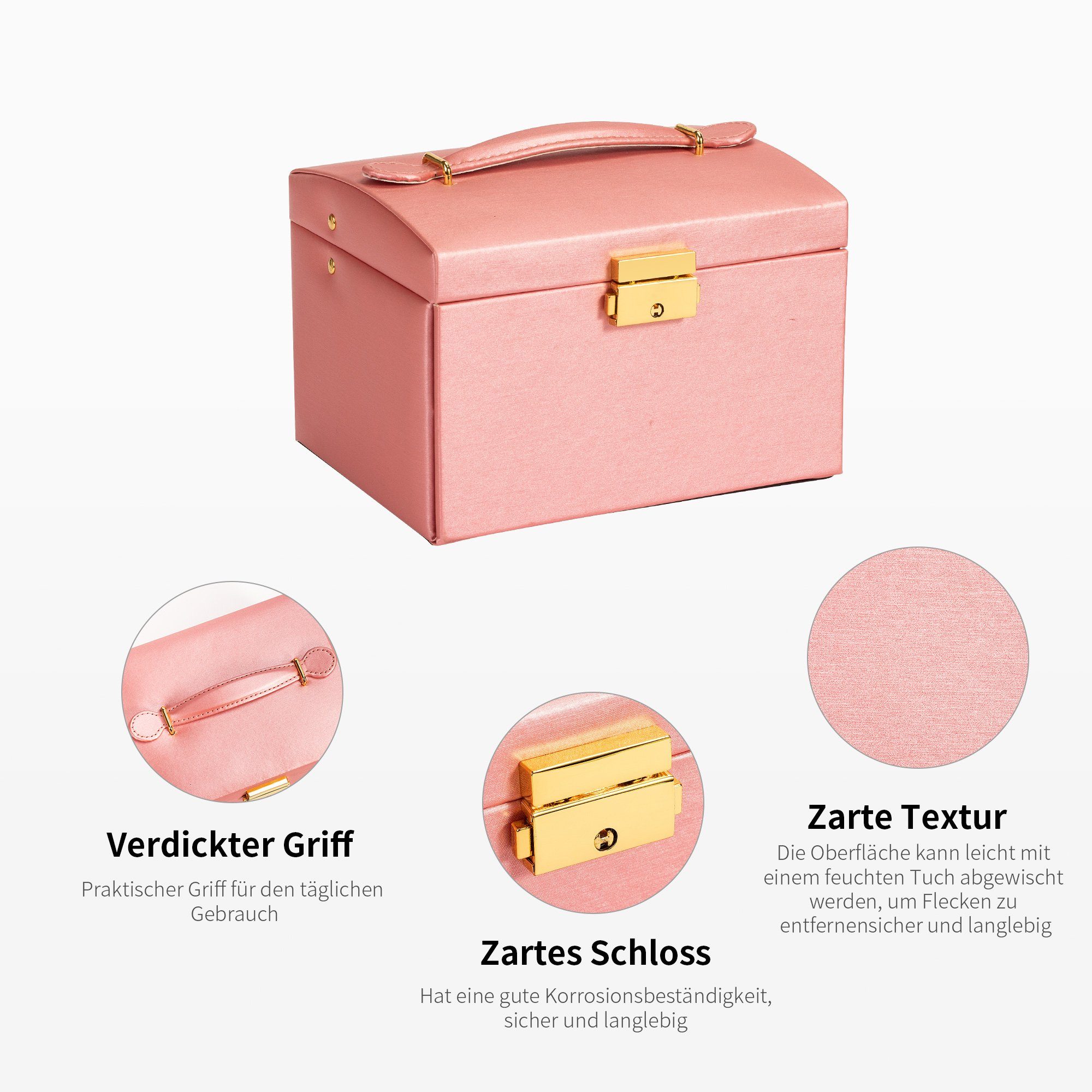 AdelDream Schmuckkasten YY-J021, Schöne Leder Schmuckschatulle Fall Aufbewahrung Organizer