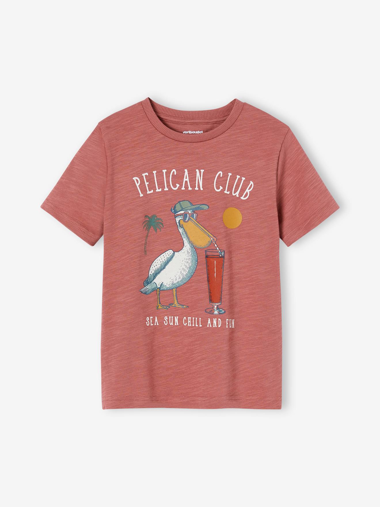 Tee-shirt animal ludique garçon terracotta