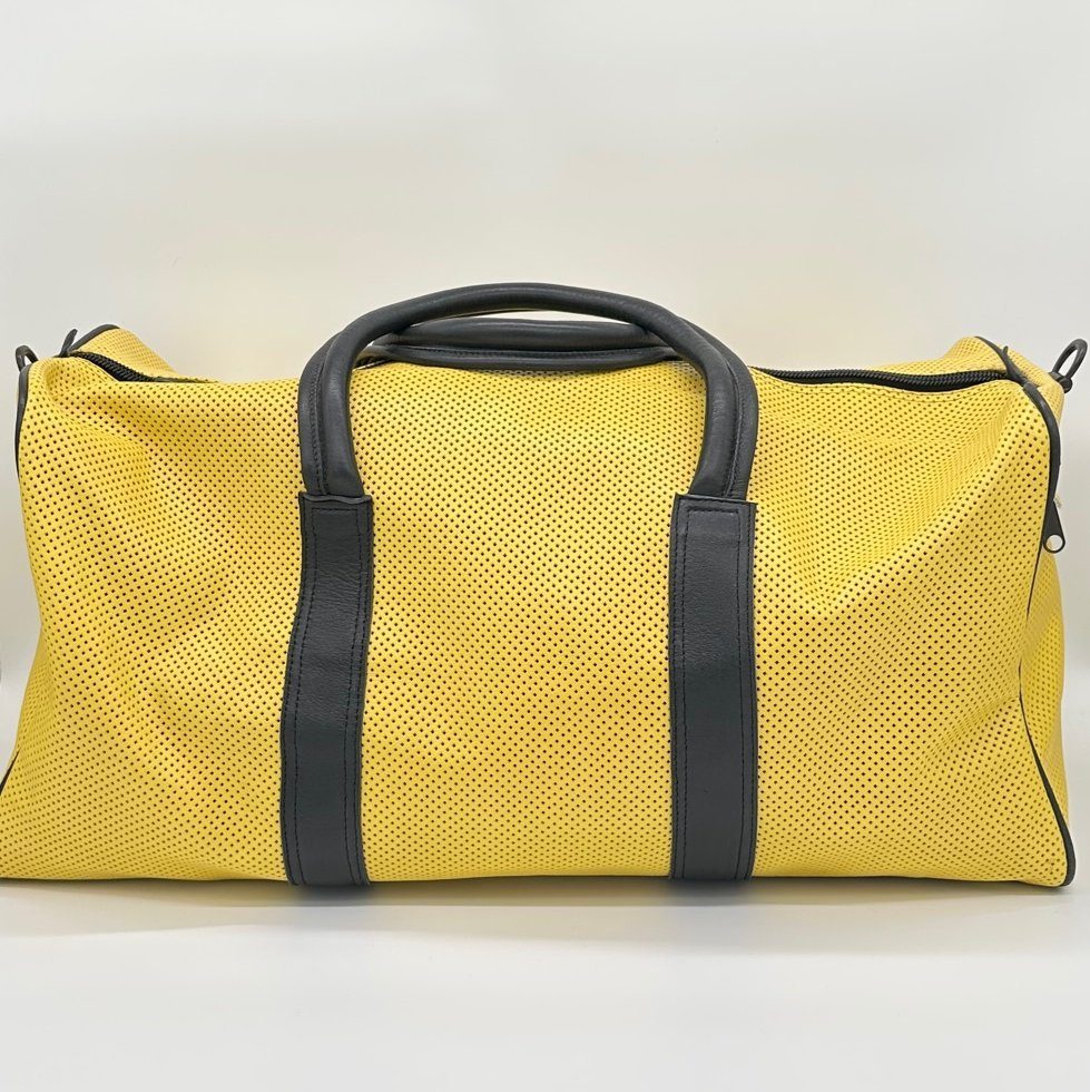 Mesouk Weekender Gelber Weekender Hamal - Handgemachte Leder Reisetasche